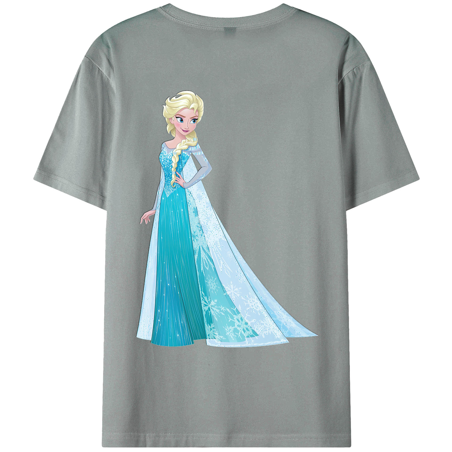 （画像用） アナと雪の女王 アンナ エルサ Frozen Anna Elsa 綿100％ メンズ半袖Tシャツ（バックプリント） 通気性